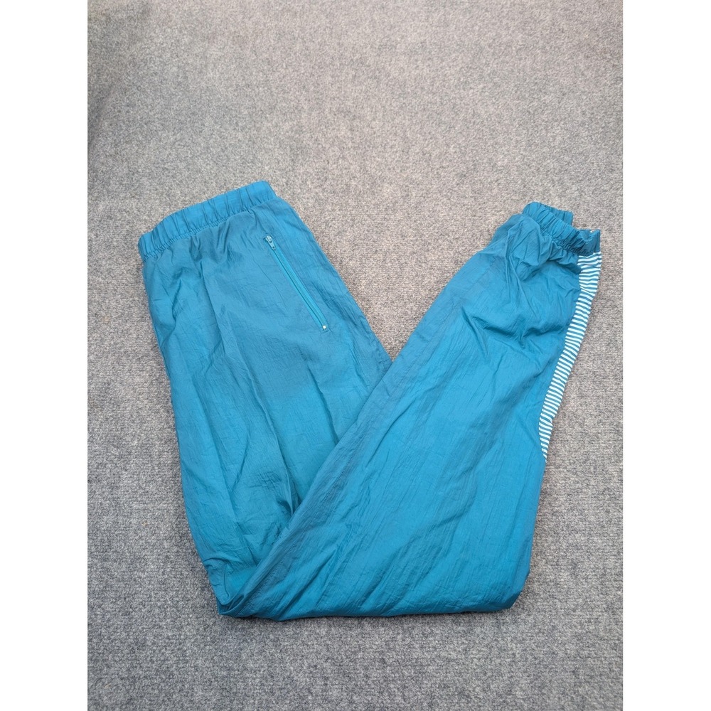 Sportif Track Pants Mens Large Blue Nylon‎ Striped Lined Joggers Running Elastic